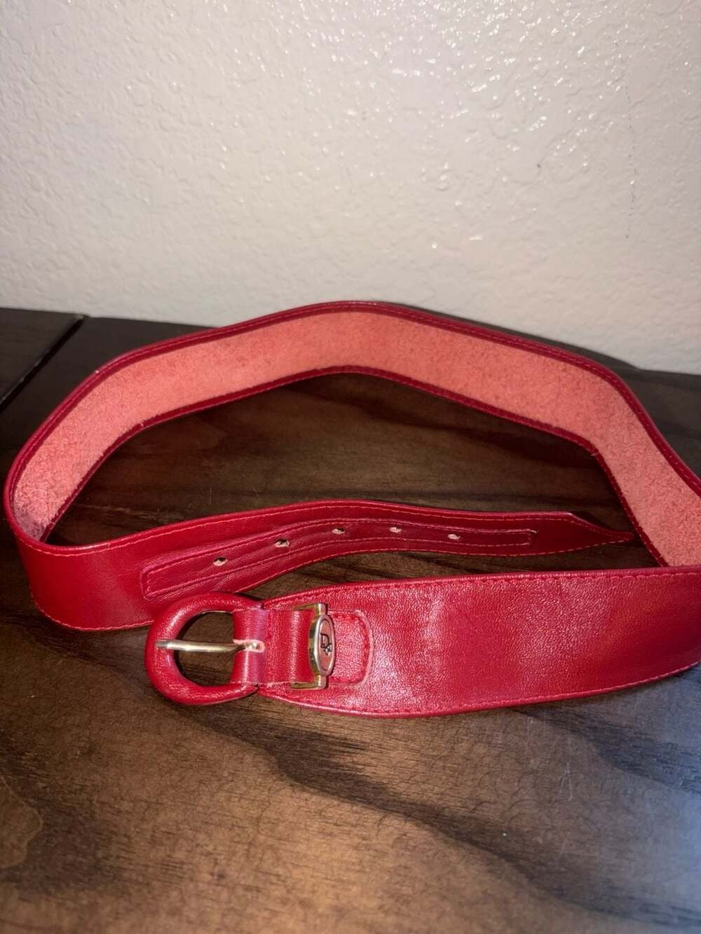 Christian Dior Red Leather Corset Belt - Small